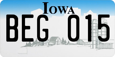 IA license plate BEG015