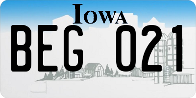 IA license plate BEG021