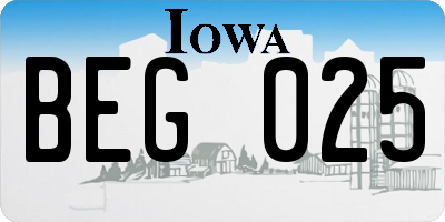IA license plate BEG025