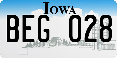 IA license plate BEG028