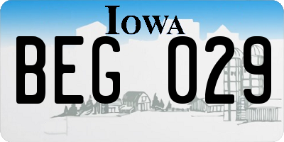 IA license plate BEG029
