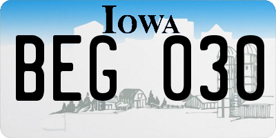 IA license plate BEG030