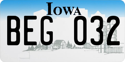 IA license plate BEG032