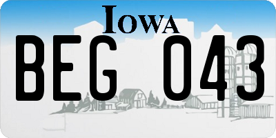 IA license plate BEG043