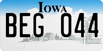 IA license plate BEG044