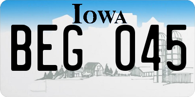 IA license plate BEG045