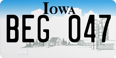 IA license plate BEG047