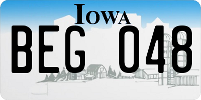 IA license plate BEG048