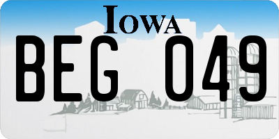 IA license plate BEG049