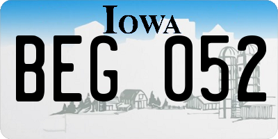 IA license plate BEG052