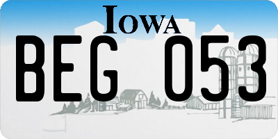 IA license plate BEG053