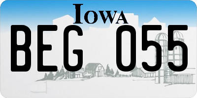 IA license plate BEG055