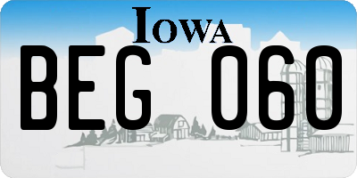 IA license plate BEG060