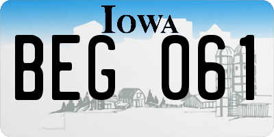 IA license plate BEG061