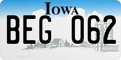 IA license plate BEG062