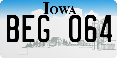 IA license plate BEG064