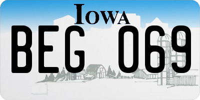 IA license plate BEG069