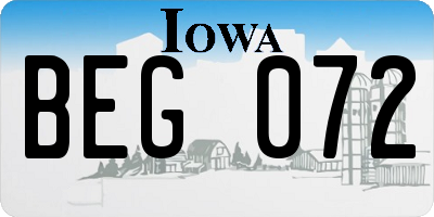 IA license plate BEG072