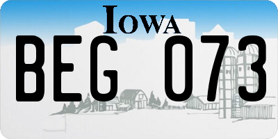 IA license plate BEG073