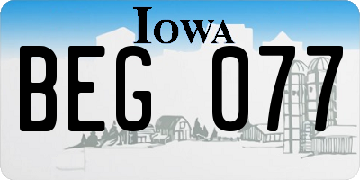 IA license plate BEG077