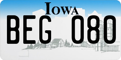 IA license plate BEG080