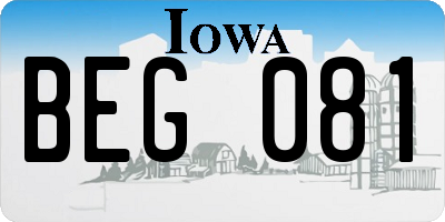 IA license plate BEG081