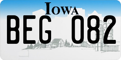 IA license plate BEG082