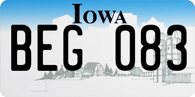 IA license plate BEG083