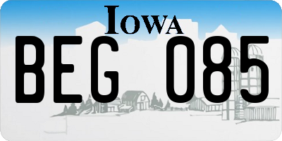 IA license plate BEG085