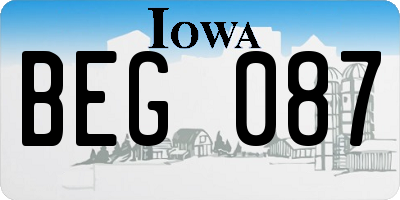IA license plate BEG087