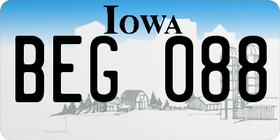 IA license plate BEG088