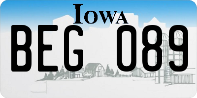 IA license plate BEG089
