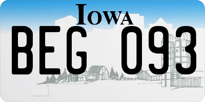 IA license plate BEG093