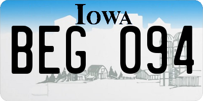 IA license plate BEG094
