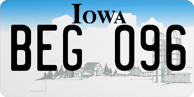 IA license plate BEG096