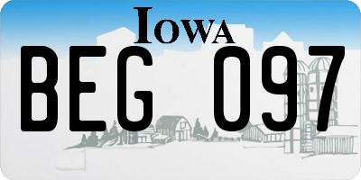 IA license plate BEG097