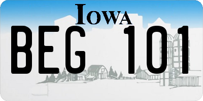 IA license plate BEG101