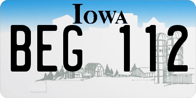 IA license plate BEG112