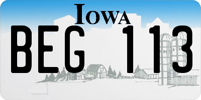 IA license plate BEG113