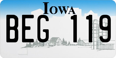 IA license plate BEG119