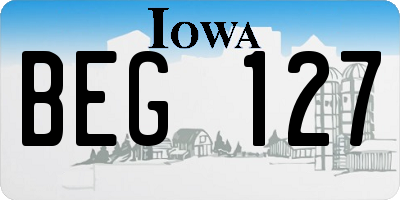 IA license plate BEG127