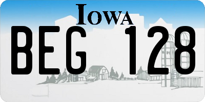 IA license plate BEG128