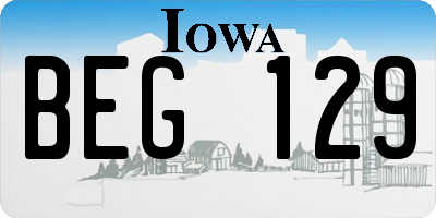 IA license plate BEG129