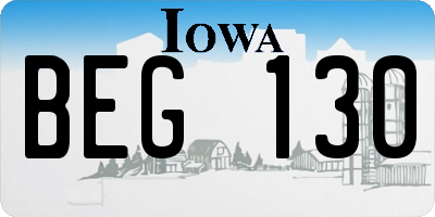 IA license plate BEG130