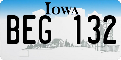 IA license plate BEG132
