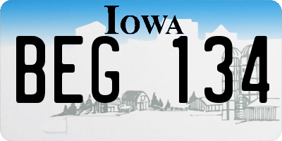 IA license plate BEG134