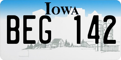 IA license plate BEG142