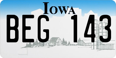 IA license plate BEG143