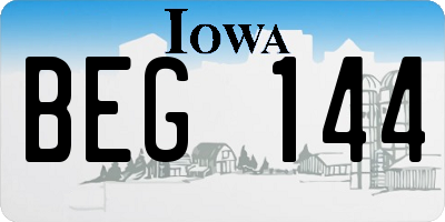 IA license plate BEG144