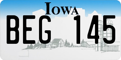 IA license plate BEG145